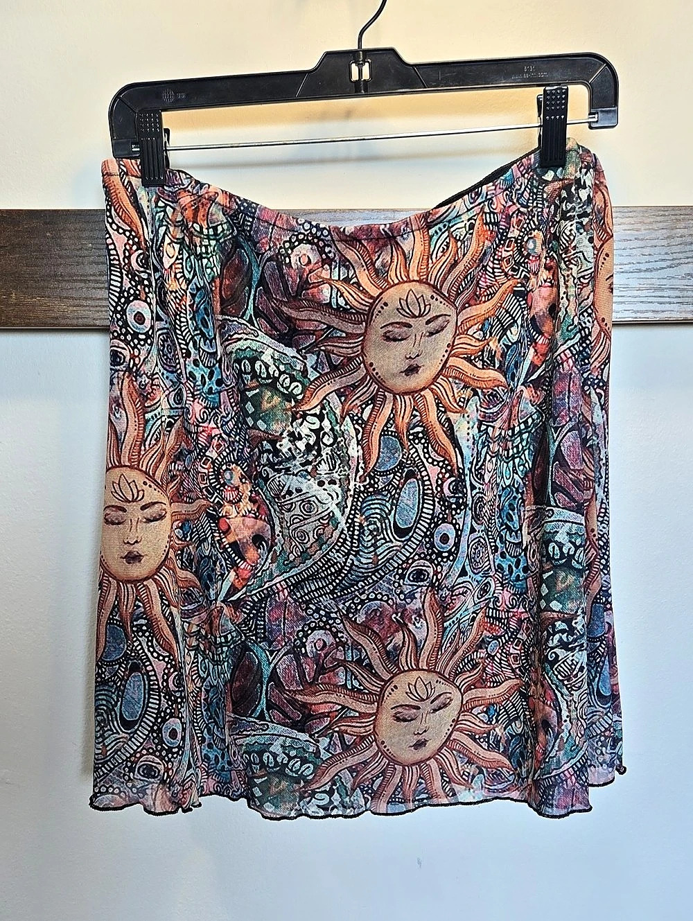 Women's Abstract Sun Print Mini Skirt Witch Millenial Y2K